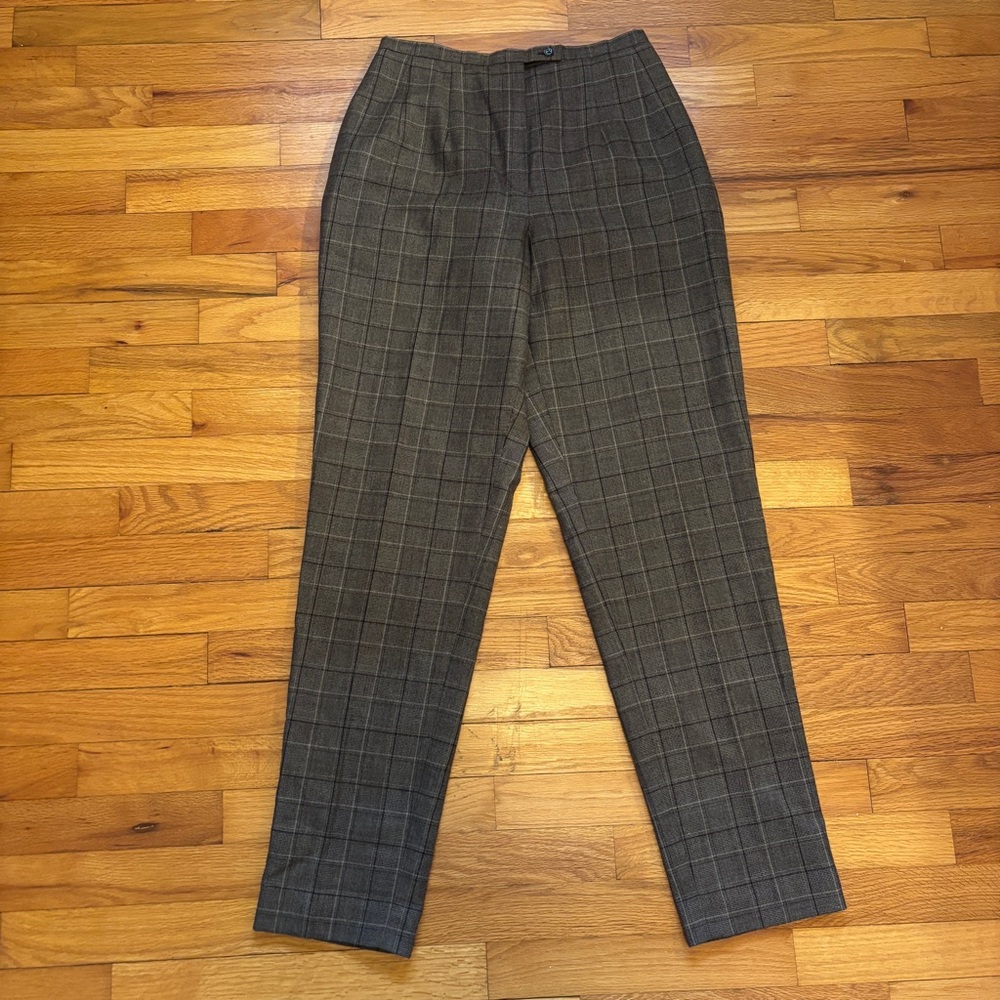 Vintage Harvé Benard by Bernard Holtzman Brown Tan Plaid Wool Lined Pants – 6